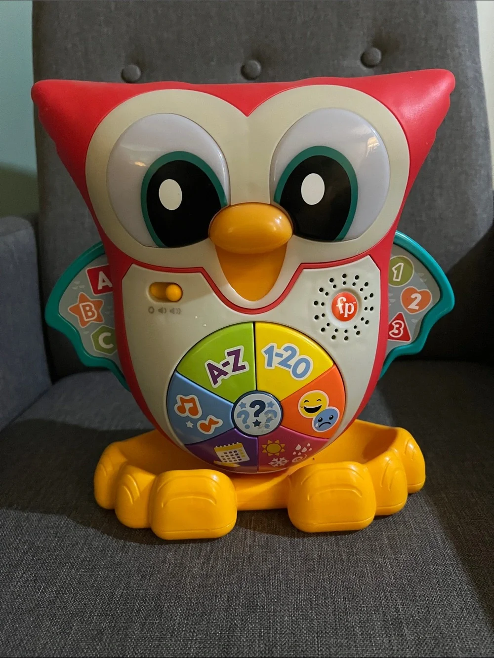 Fisher-Price Light-Up Interactive Owl Toy - Red, Yellow, Green, Blue, Orange